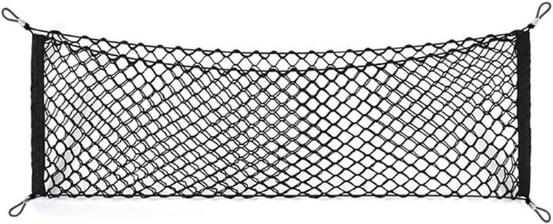 Geweeco Car Rear Cargo Net, Universal Adjustable Elastic Trunk Cargo Storage Organizer Net Compatible for SUV, Jeep, Truck, Storage Nylon Mesh Double-Layer with Hooks (35.4 x 15.7 Inch) - Image 1